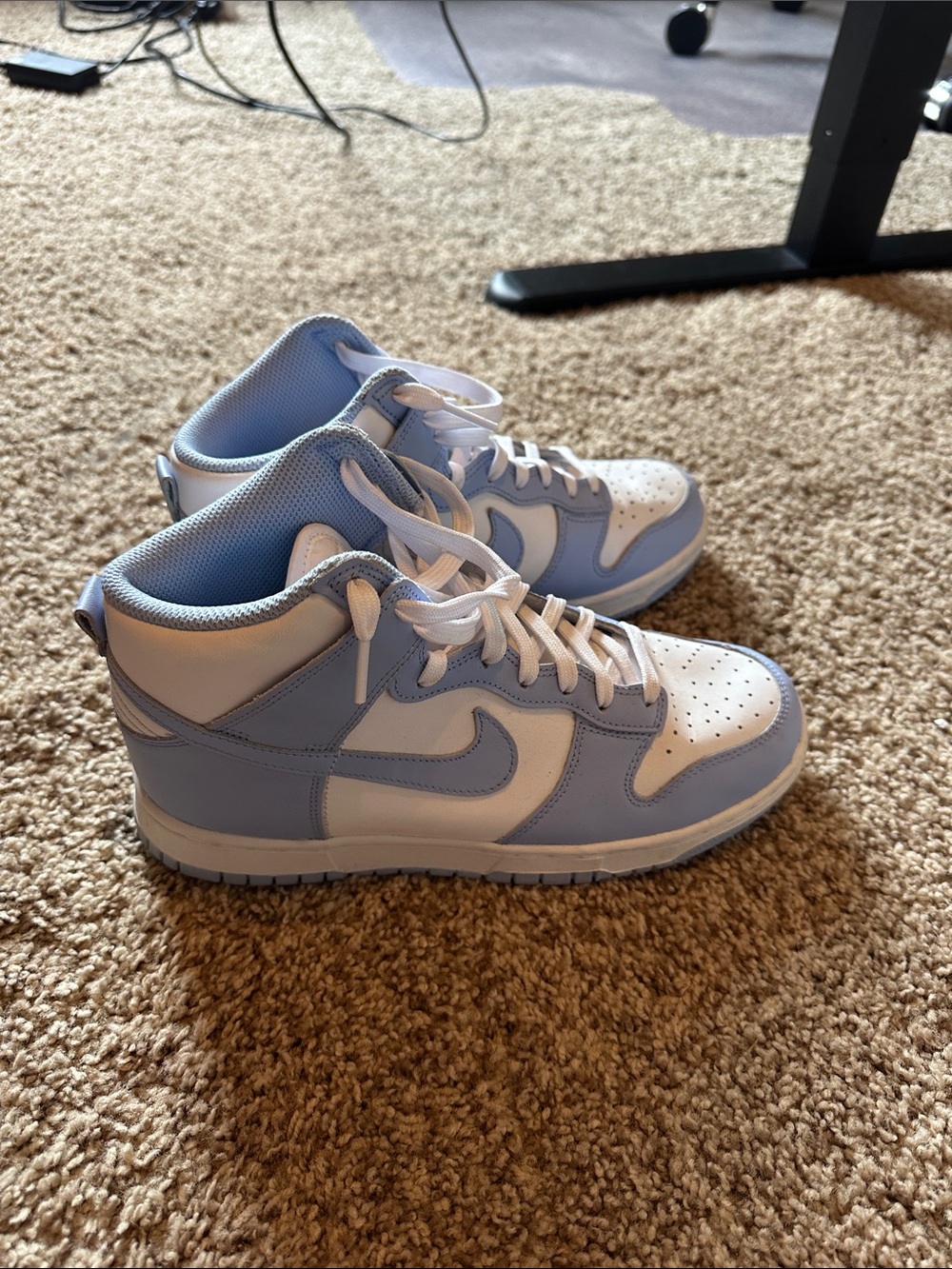 High Nike dunks light blue